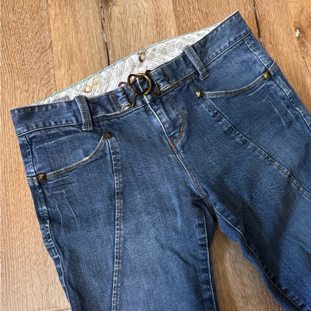 Armani Exchange Vintage Dark Blue Straight Leg Jeans w/‎ studs size 0